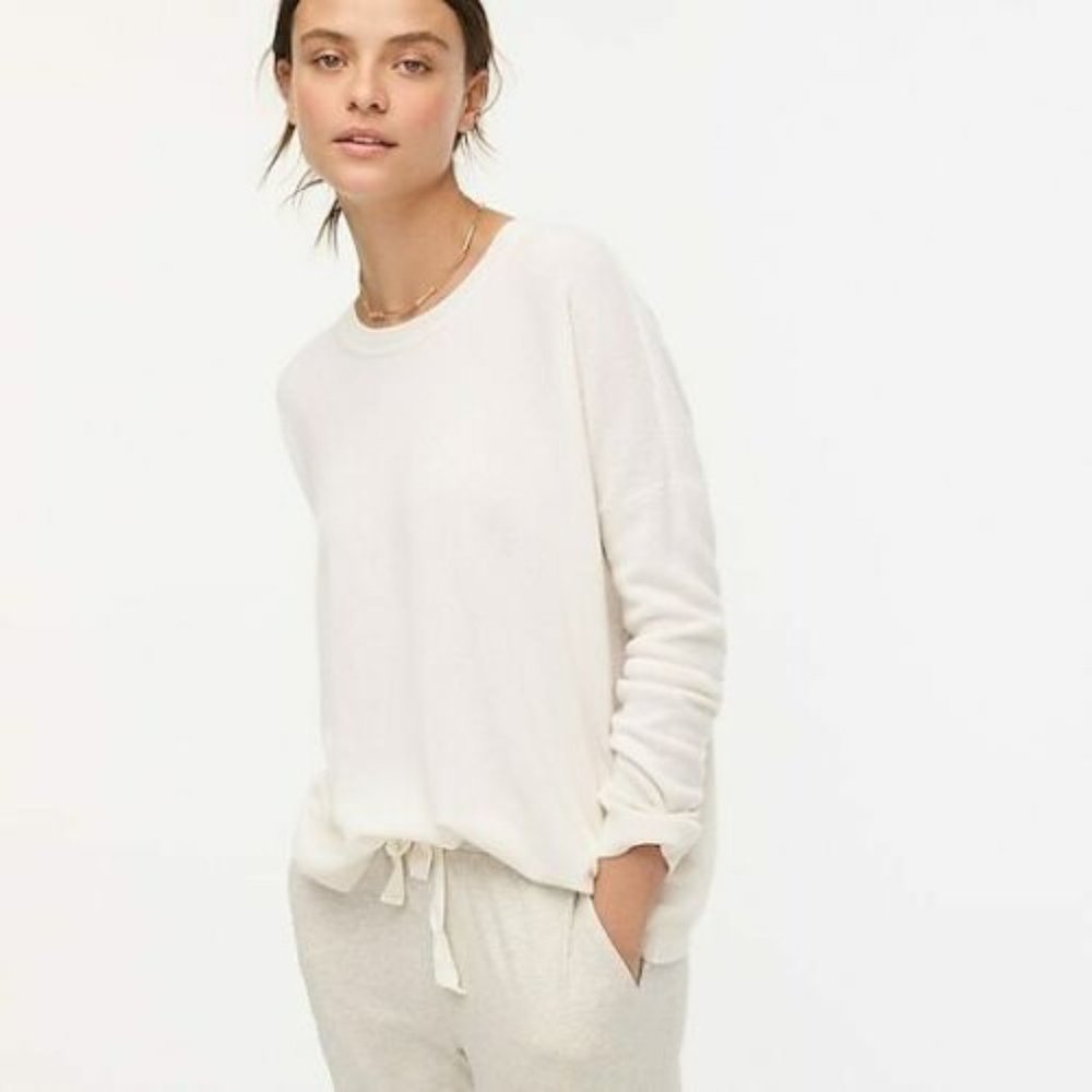 J.Crew Cashmere crewneck boyfriend sweater Size S 100% Cashmere